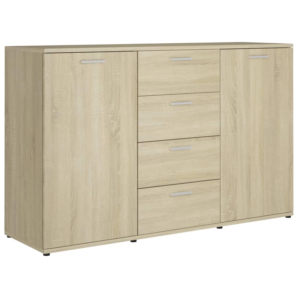 vidaXL Sideboard Home Living Room Bedroom Storage Standing Cabinet Side Chest of Drawer Furniture Sonoma Oak 47.2"x14"x29.5" Engineered Wood
